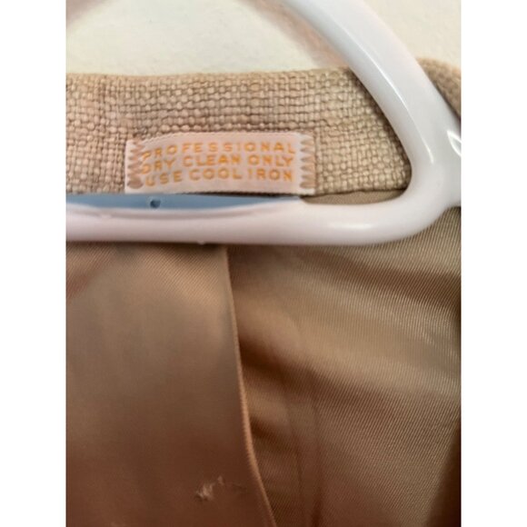 VINTAGE Christian Brooks Mens Pure Silk Beige Tan Blazer - Picture 5 of 6